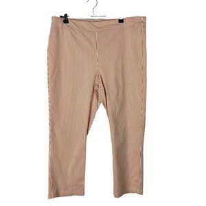 Nanette Lepore Pink Seersucker Stripe Cropped Capri Pants L